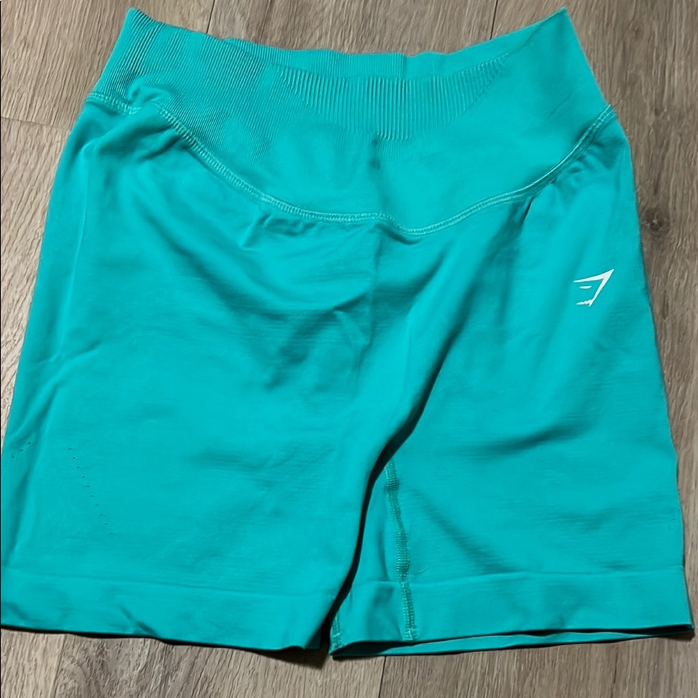 Blue Athletic Shorts with Elastic Waistband and Moisture-Wicking Fabric